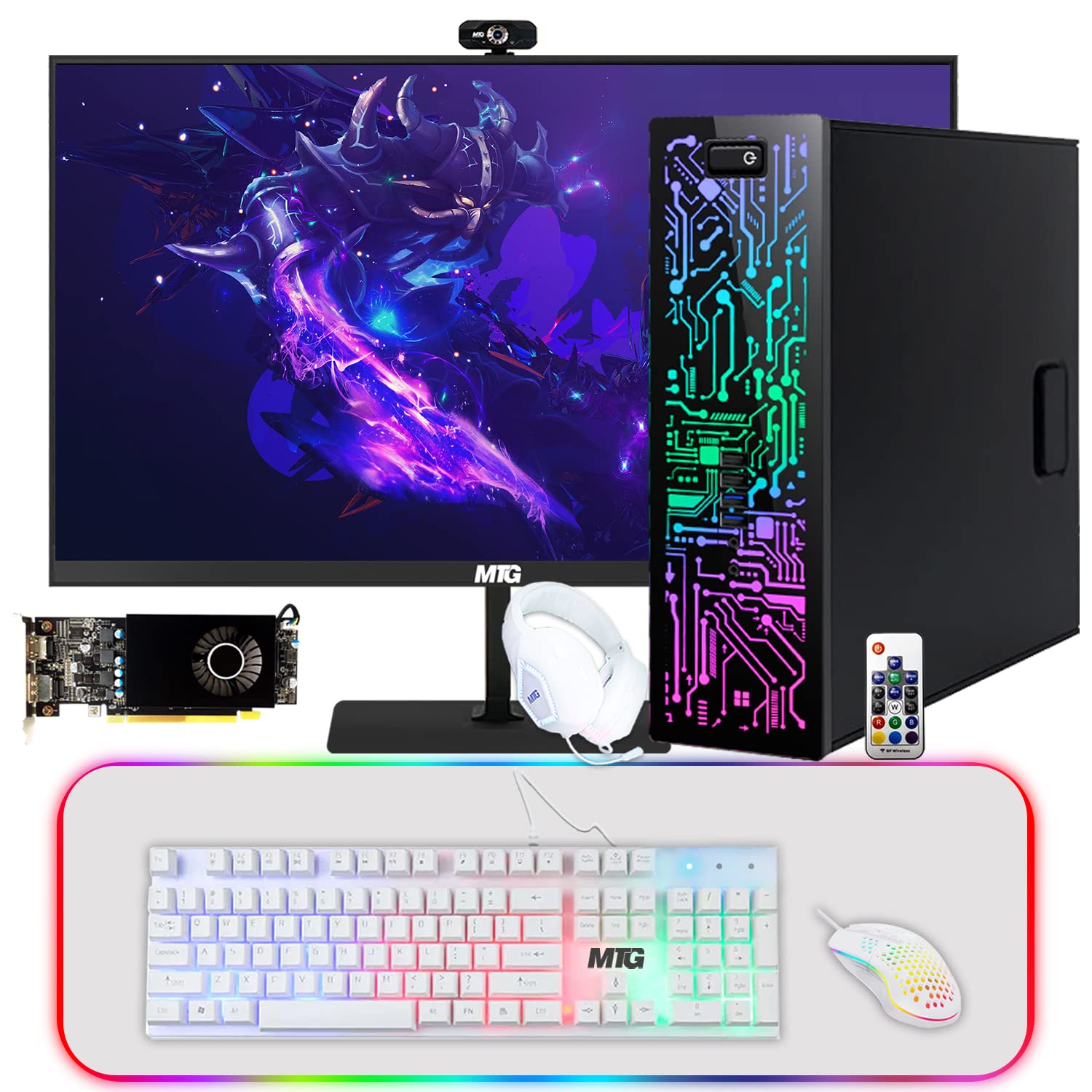 Computer Desktop PC, Intel Core i7 6th Gen, TechMagnet Zeus, AMD RX 550 Graphics, 16GB RAM, 1TB SSD | 2TB HDD, Gaming Kit, Webcam, New 24 inch Monitor Windows 10 Pro (Renewed)