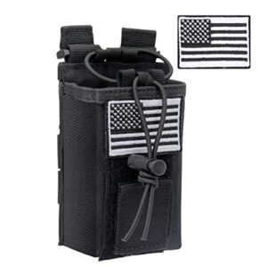 tactical radio holster case molle radio pouch military heavy case accessories radio holder duty belt holster bag for baofeng uv-5r uv-17r two way radio walkie talkies adjustable storage