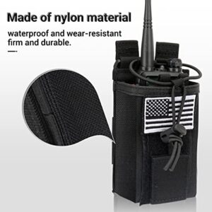 Tactical Radio Holster Case Molle Radio Pouch Military Heavy Case Accessories Radio Holder Duty Belt Holster Bag for Baofeng UV-5R UV-17R Two Way Radio Walkie Talkies Adjustable Storage