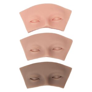 sonew 3pcs eye model, silicone piercing model for makeup and eyebrow tattoo practice, teaching display for school and hospital