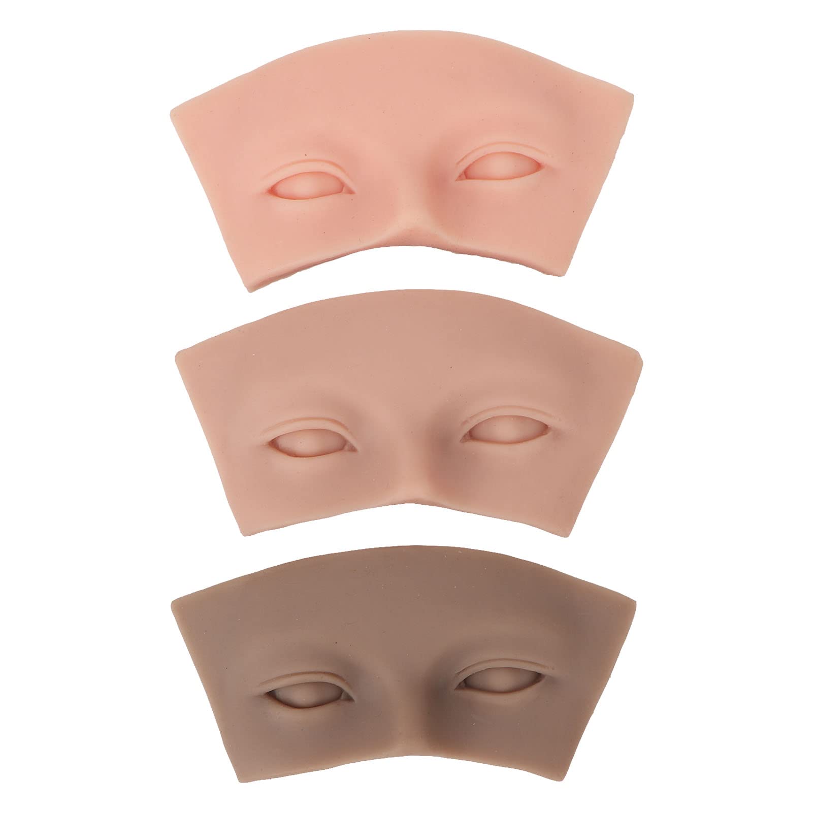 Sonew 3pcs Eye Model, Silicone Piercing Model for Makeup and Eyebrow Tattoo Practice, Teaching Display for School and Hospital