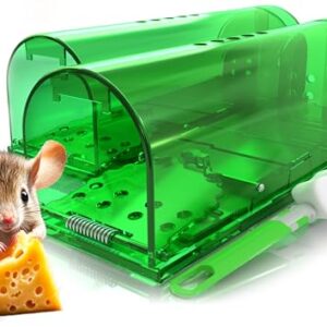 Utopia Home Humane Mouse Traps Indoor for Home (Pack of 2) - Green Reusable Mice Traps for House Indoor - Pet Safe Mouse Trap Easy to Set, Quick, Effective, & Safe Rodent Trap