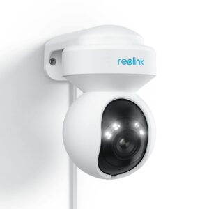 reolink e1 outdoor poe - 4k ptz outdoor home security system, poe ip camera with 3x optical zoom & auto tracking, 355° pan & 50° tilt, color night vision, human/vehicle/pet detection, 2 way talk