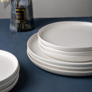 AmorArc Ceramic Dinnerware Sets, Wavy Rim Stoneware Plates and Bowls Sets, Highly Chip and Crack Resistant | Dishwasher & Microwave & Oven Safe Dishes set, Service for 4 (12pc)