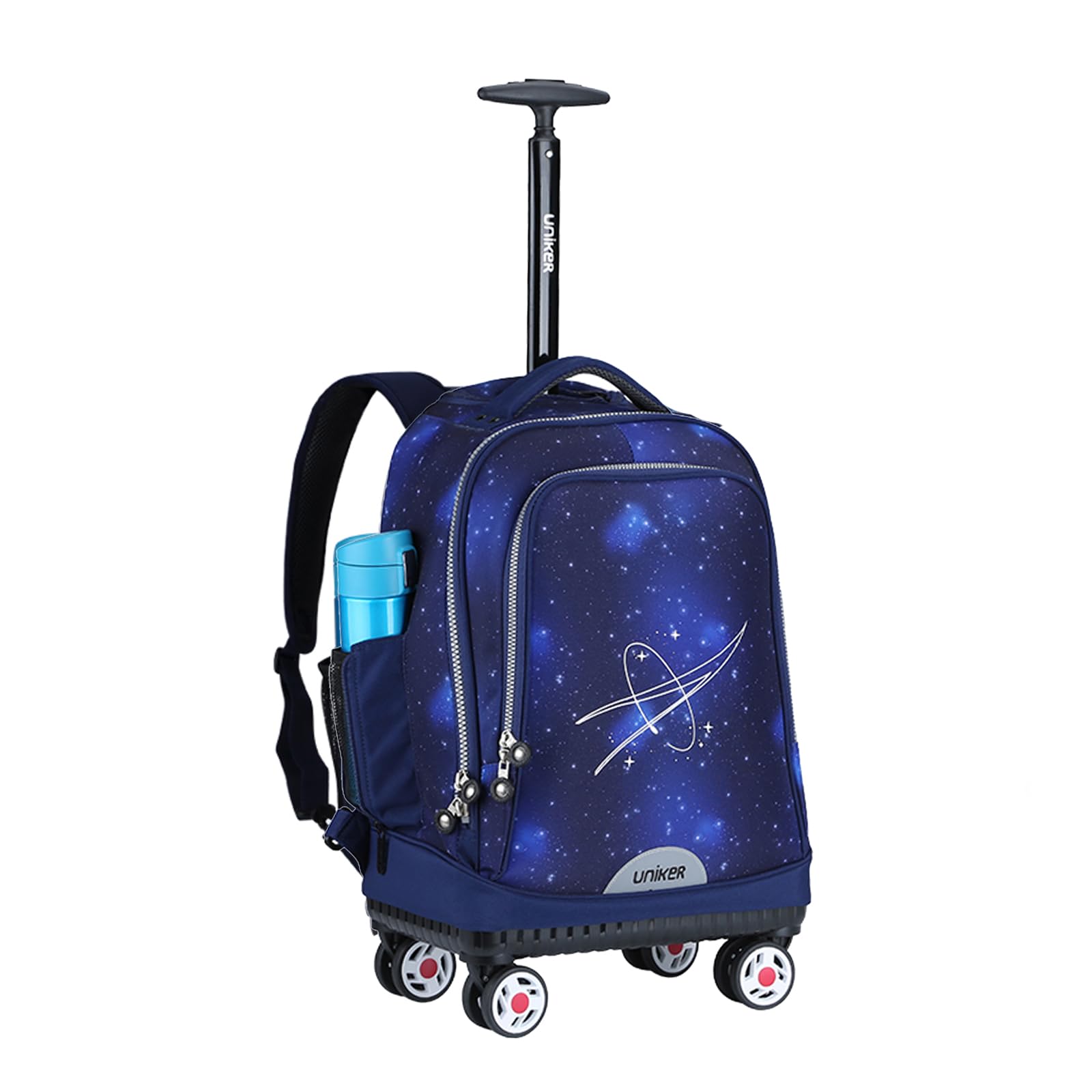 UNIKER Rolling Backpack,Softside Luggage with Spinner Wheels for Travel, Roller Bag with Wheels,Wheeled Backpack with Laptop Compartment Fit 15.6 Inch Laptop