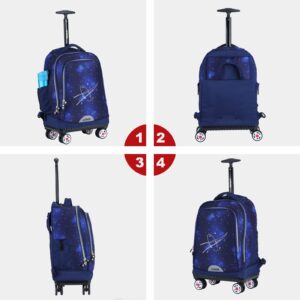 UNIKER Rolling Backpack,Softside Luggage with Spinner Wheels for Travel, Roller Bag with Wheels,Wheeled Backpack with Laptop Compartment Fit 15.6 Inch Laptop