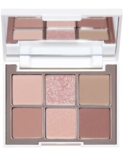equmal over classic eye palette – 6 color eyeshadow palette – muted beige & bright pink - blendable & long lasting eye shadow - matte & shimmer multi formul, 01 lofty air
