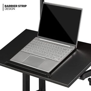 MoNiBloom Mobile Desk Workstation Height Adjustable Rolling Laptop Stand Table with Wheels for Home Office Laptop Cart, Computer Desk, Black