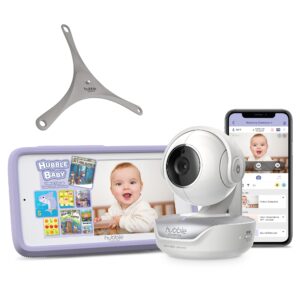 hubble nursery pal touch 5" smart baby monitor with camera and audio, wifi baby camera monitor with flexible wall mount; pan tilt zoom; 2way talk, interactive smart hd monitor & smartphone app