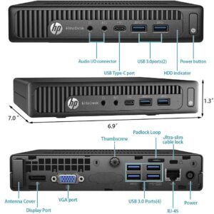 HP Mini PC EliteDesk 800 G2 Micro Desktop,i7 6700 Quad Core Up to 4.00GHz,16GB DDR4 1TB SSD,AX210 Built-in WiFi 6E + Bluetooth 5.2,HDMI,VGA,DP,Windows 10 Pro,Wireless K&M + TJJ Mouse Pad(Renewed)