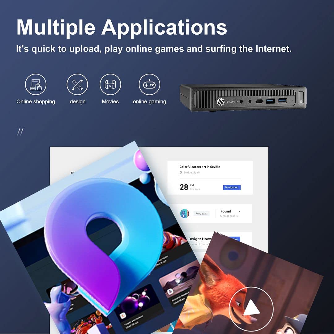 HP Mini PC EliteDesk 800 G2 Micro Desktop,i7 6700 Quad Core Up to 4.00GHz,16GB DDR4 1TB SSD,AX210 Built-in WiFi 6E + Bluetooth 5.2,HDMI,VGA,DP,Windows 10 Pro,Wireless K&M + TJJ Mouse Pad(Renewed)