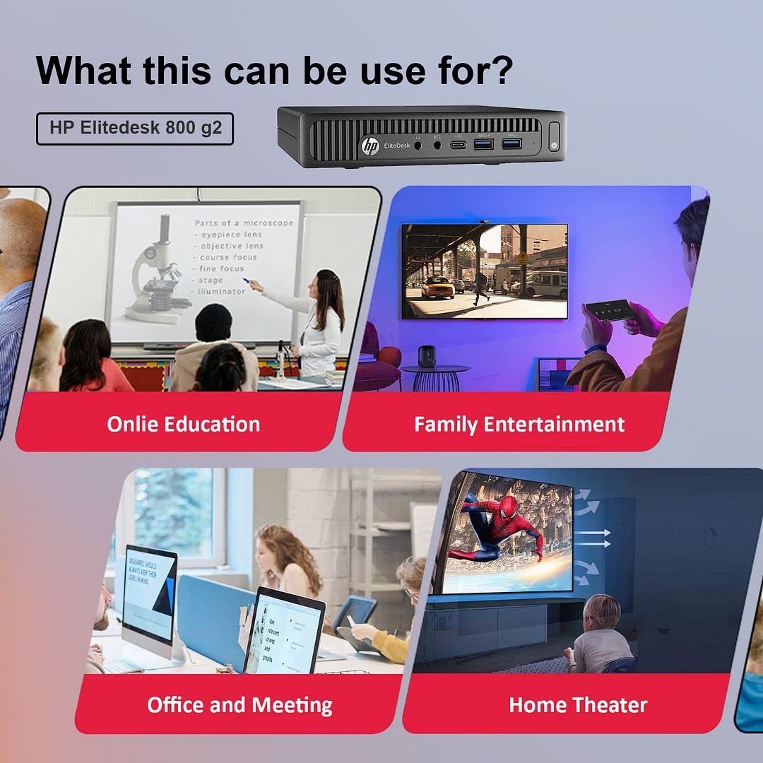 HP Mini PC EliteDesk 800 G2 Micro Desktop,i7 6700 Quad Core Up to 4.00GHz,16GB DDR4 1TB SSD,AX210 Built-in WiFi 6E + Bluetooth 5.2,HDMI,VGA,DP,Windows 10 Pro,Wireless K&M + TJJ Mouse Pad(Renewed)