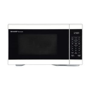 sharp zsmc1161hw oven with removable 12.4" carousel turntable, cubic feet, 1000 watt countertop microwave, 1.1 cuft, white