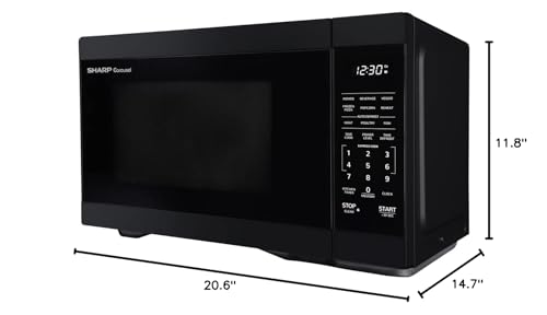 SHARP ZSMC1161HB Oven with Removable 12.4" Carousel Turntable, Cubic Feet, 1000 Watt Countertop Microwave, 1.1 CuFt, Black