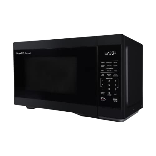 SHARP ZSMC1161HB Oven with Removable 12.4" Carousel Turntable, Cubic Feet, 1000 Watt Countertop Microwave, 1.1 CuFt, Black