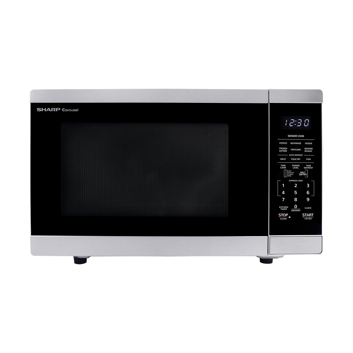 SHARP ZSMC1464HS Oven with Removable 12.4" Carousel Turntable. Orville Redenbacher's Certified Cubic Feet, 1100 Watt with Inverter Technology Countertop Microwave, 1.4 CuFt, Stainless Steel