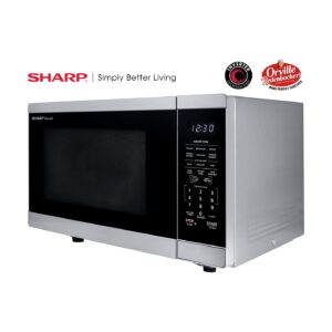 SHARP ZSMC1464HS Oven with Removable 12.4" Carousel Turntable. Orville Redenbacher's Certified Cubic Feet, 1100 Watt with Inverter Technology Countertop Microwave, 1.4 CuFt, Stainless Steel