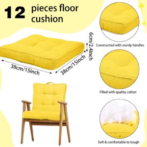 Gerrii 12 Pieces Floor Cushions Classroom Flexible Floor Seating Cushions Pillows for Kids in Home School Classroom Kindergarten Daycare Nursery (Bright Color,Square)