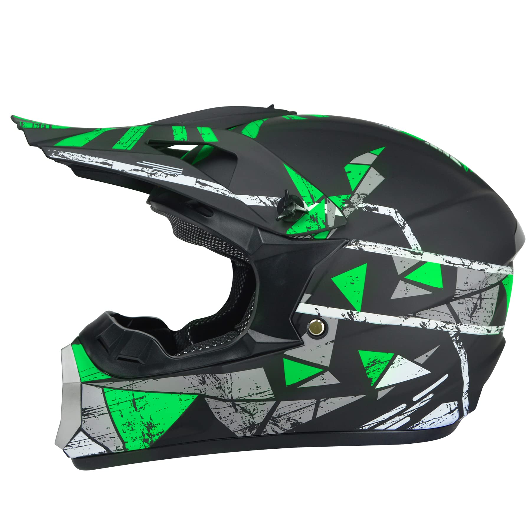 Youth Motocross Dirt Bike Helmet Anti-Collision ATV DOT Approved Offroad Motorcycle Four Wheeler Outdoor Street BMX MX Offroad Full Face Helmet (Black, Medium)