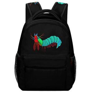 colorful mantis shrimp laptop backpack fashion shoulder bag travel daypack bookbags for men women