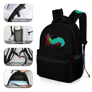 Colorful Mantis Shrimp Laptop Backpack Fashion Shoulder Bag Travel Daypack Bookbags for Men Women