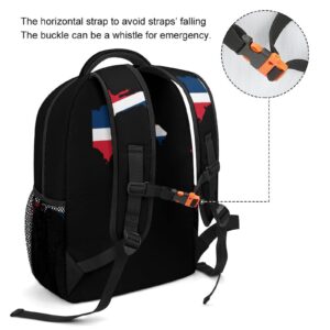 Dominican Republic Map Flag Laptop Backpack Fashion Shoulder Bag Travel Daypack Bookbags for Men Women