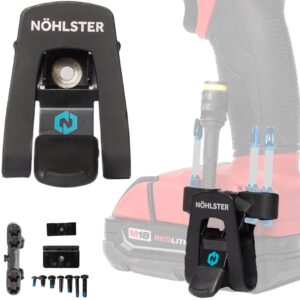 nÖhlster locking tool clip for cordless drill, impact driver, finish nailer, cordless tools - no holster needed - bit holder included