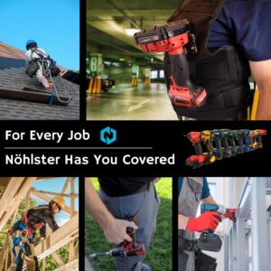 NÖHLSTER Locking Tool Clip for Cordless Drill, Impact Driver, Finish Nailer, Cordless Tools - No Holster Needed - Bit Holder Included