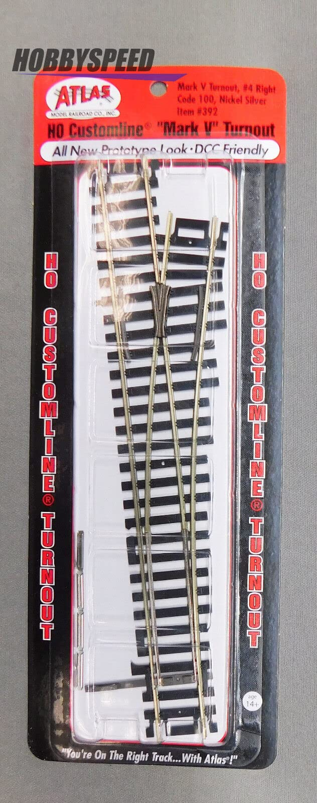 Atlas HO Scale Code 100#4 Mark V RIGHTHAND Turnout