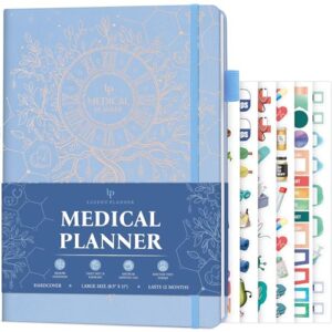 legend medical planner – 12-month health tracker journal to track meals, symptoms, blood pressure, lab test results – med & wellness notebook for daily self-care & health goals (periwinkle)