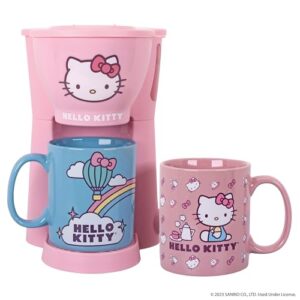 uncanny brands hello kitty coffee maker gift set with 2 mugs