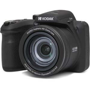 Kodak AZ405BK PIXPRO Astro Zoom 20MP Digital Camera 40X Optical Zoom 24mm Black Bundle with Lexar 64GB High-Performance 800x UHS-I SDHC Memory Card Blue Series