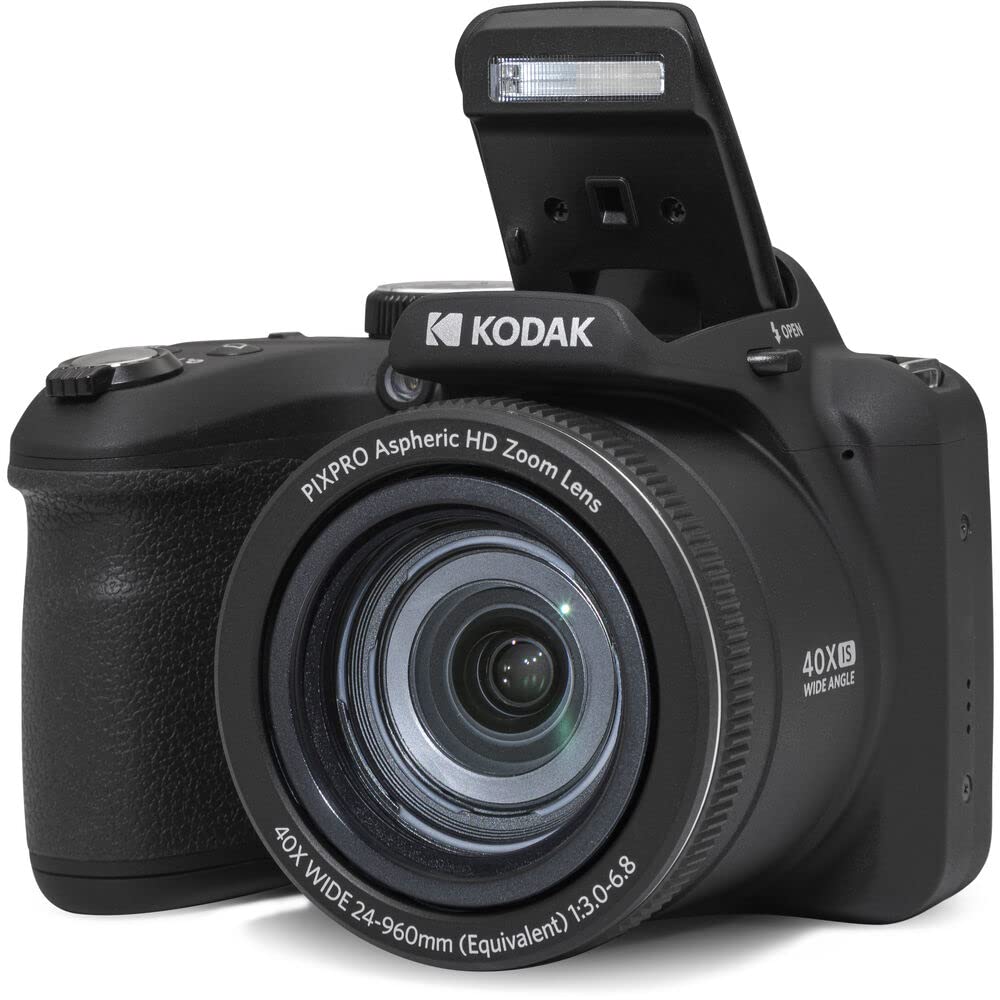 Kodak AZ405BK PIXPRO Astro Zoom 20MP Digital Camera 40X Optical Zoom 24mm Black Bundle with Lexar 64GB High-Performance 800x UHS-I SDHC Memory Card Blue Series