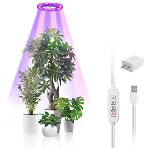 probapro plant grow light,72 leds grow light for indoor plants,5000k full spectrum plant light,10-level dimmable,auto on & off timer 3/9/12h,height adjustable, grow light for tall plants