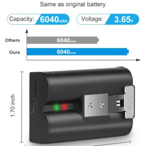 2Pack Replacement for Ring Battery Compatible with Ring-Doorbell-Camera 2/3/4/3plus, Stick Up Cam Battery (2nd and 3rd Gen), Also for Spotlight Cam and Peephole Cam, Rechargeable 3.65V 6040mAh Battery