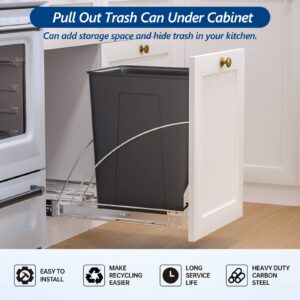 Insputer Pull Out Trash Can Under Cabinet, Under Sink Trash Can with Door Mounting Kit, Requires 14" W X 18" D Cabinet, Slide Out Garbage Can Shelf, Waste Bin Not Included