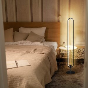 specilite modern floor lamp led, 51.2" corner light bar with stepless dimmable 3000-6500k, standing minimalist tall lamp with adjustable brightness for living room, bedroom