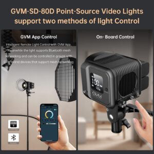 GVM Video Light, 80W Photography Lighting for Video Recording, 2700K~7500K Bi-Color Bowens Mount softbox Lighting kit, CRI 97+ 8 Lighting Scenes Continuous Lighting for Photography