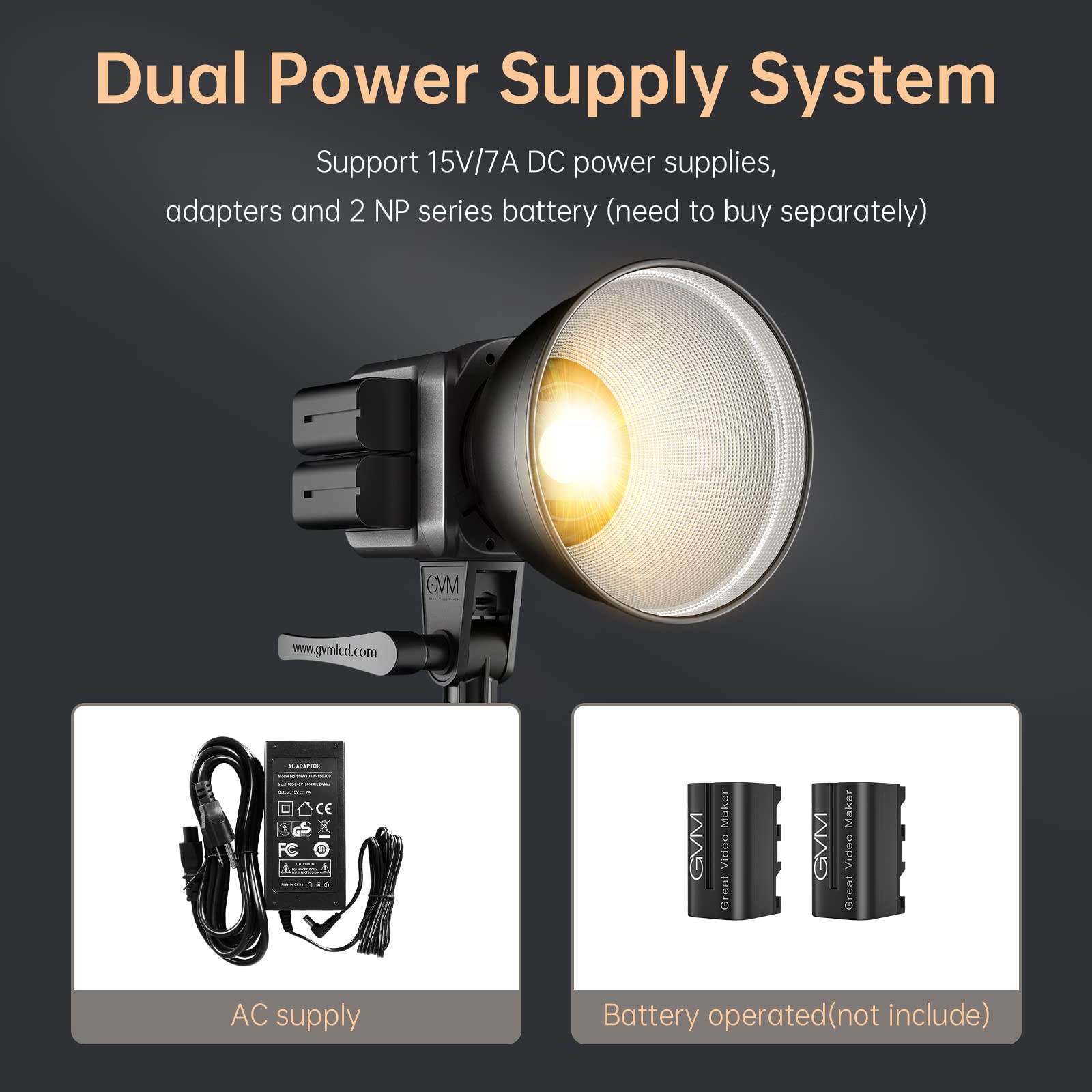 GVM Video Light, 80W Photography Lighting for Video Recording, 2700K~7500K Bi-Color Bowens Mount softbox Lighting kit, CRI 97+ 8 Lighting Scenes Continuous Lighting for Photography