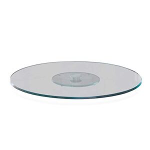 pemberly row transitional clear tempered glass 40-inch lazy susan