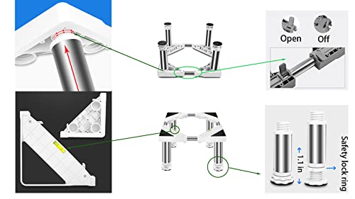 MQZHUK Refrigerator Base Stand Heightened Air Conditioner Base 4Legs- Height 5.9 in Adjustable Plant Container Rack LengthWidth 17.7~25in Plant Stands Pot Flower Holder,Max Load 460LB