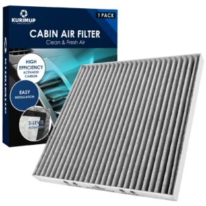 kurimup premium cabin air filter with activated carbon,replacement for cf10374(cp374), fit for toyota tacoma (2005-2021)/dodge dart (2013-2016)/pontiac vibe (2003-2008).