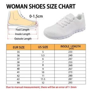 Women Tennis Shoes Watermelon Non Slip Comfortable White Sole Lace Up Lightweight Sneaker