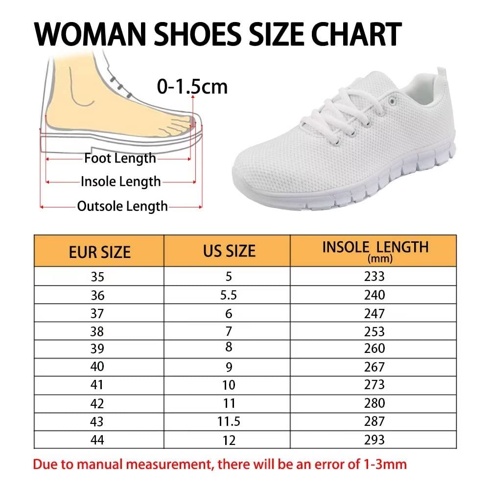 Women Tennis Shoes Watermelon Non Slip Comfortable White Sole Lace Up Lightweight Sneaker