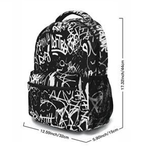 ZREXUO Funny Graffiti Art Backpack, Laptop Backpack with Multiple Pockets for Adult