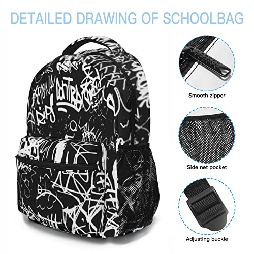 ZREXUO Funny Graffiti Art Backpack, Laptop Backpack with Multiple Pockets for Adult