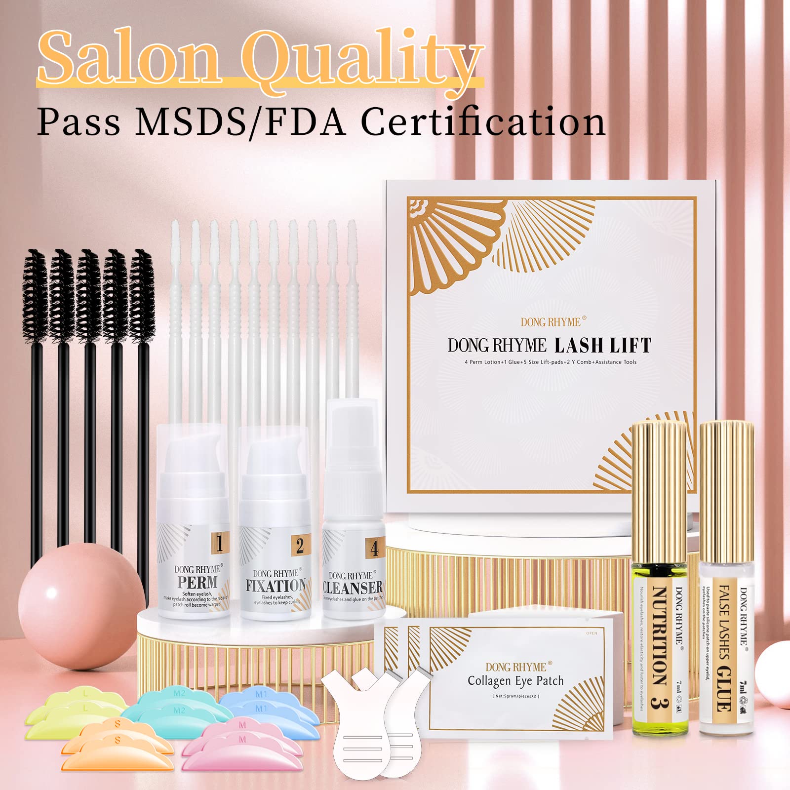 2024 Upgraded Lash Lift Kit, 2 in 1 Brow Lamination Eyelash Perm Kit, Professional Instant Lash Lift Extensions, Semi-Permanent Lash Lifting Curling Perming Wave, Salon Result for a Supermodel Look