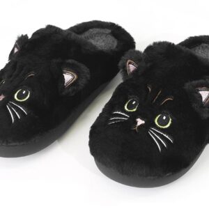 Rungion Cute Cat Sheep House Slippers for Women Men Fluffy Plush Slippers Cozy Soft Memory Foam Indoor Shoes Non-slip Winter