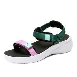puma sportie sandal vola green lagoon/pink mist/puma black/electric peppermint 7 b (m)