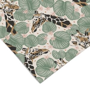 Floral Animal Giraffe Contact Paper | Shelf Liner | Drawer Liner | Peel and Stick Paper 625 12in x 72in (6ft)